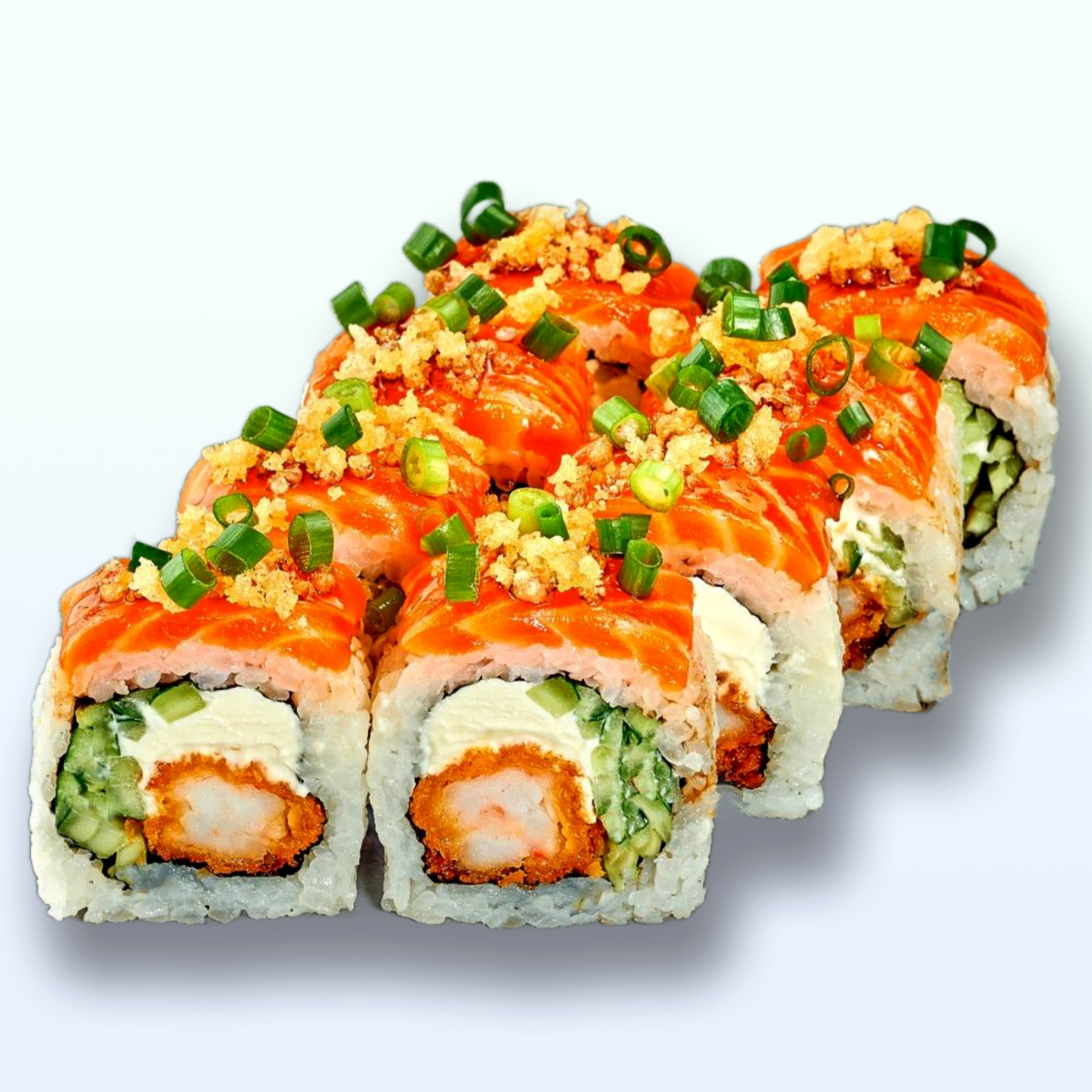 Philadelphia sushi with salmon and panko shrimp